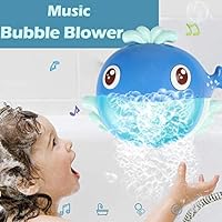 Onegirl Bath Toy Music Automatic Bubble Machine, Baby Toddler Tub Whale Automatic Bubble Maker Machine Blower with 12 Music Song Bath Toys Best Gifts for Baby Kids (Blue)