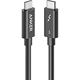 Anker USB C Cable, Thunderbolt 3.0, 100W Charging, Supports 5K Display and 40 Gbps Data Transfer, for iPhone 15, MacBook, iPa