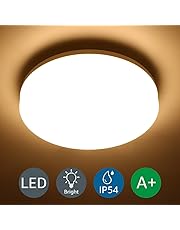 LE LED Deckenleuchte Bad,Deckenlampe,Badlampe,IP54 Wasserfest,ideal für Badezimmer,Wohnzimmer,Schlafzimmer,Kinderzimmer,Balkon,Flur,Küche,Büro Warmweiß rund flach 15W 3000K 1250lm Ø22cm