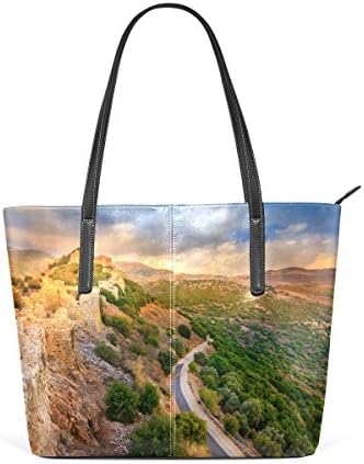 LIANCHENYI Beautiful Jerusalem Landscape Womens Purse PU Leather Shoulder Tote Bag
