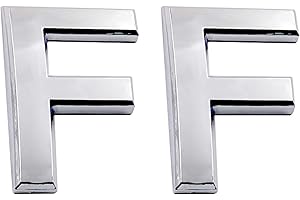 COBATA 2.75 Inch Adhesive House Numbers, Mailbox numbers, Street Door Numbers, Self-stick Address Signs for Apartments, Double Silver Letter F