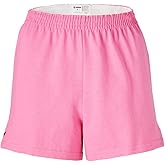 Soffe Women's Junior Authentic Cheer Short - Comfortable Cotton Blend, for Gym, Dance, Elastic Waistband, Soft Fabric (US, Alpha, Large, Regular, Regular, Pink)