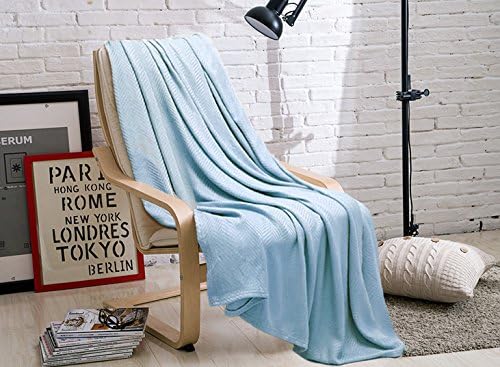 Super Cozy 100% Bamboo Fiber Blanket. Ultra Softness and smothness Like Silk. Drop Well with Heavy Weight. Much Better Than Cotton for Anyone You Love (Throw 44x 60 inches, Ballad Blue)