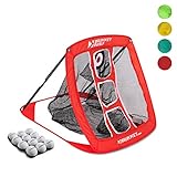 Rukket Pop Up Golf Chipping Net | Outdoor / Indoor Golfing Target Accessories and Backyard Practice Swing Game | Includes 12 Foam Practice Balls