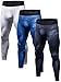 Yuerlian Men's Compression Pants Cool Dry Baselayer Tights Leggings 3 Pack