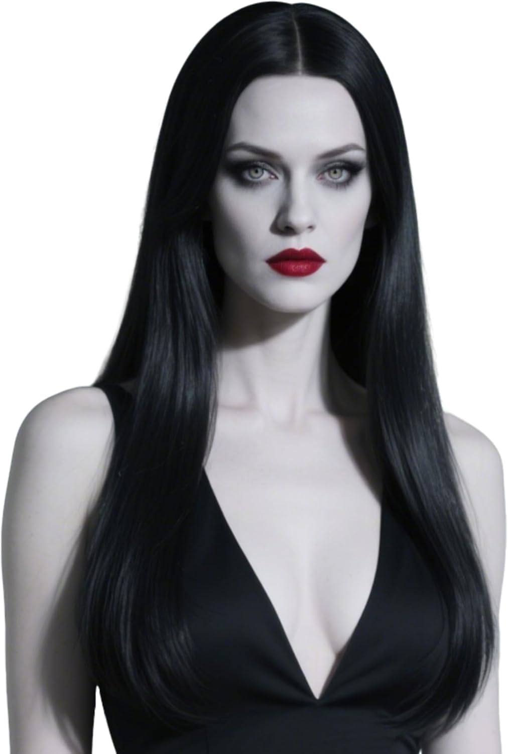 PORSMEER Natural Long Straight Black Wig Middle Part For Women/Men for Party, Cosplay, Halloween & Anime - Carnival Fancy Dress Accessory,Synthetic Hair Wig 30 inch