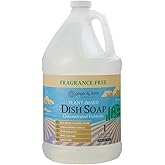 Ginger Lily Farms Botanicals Plant-Based Liquid Dish Soap, Concentrated Formula with Max Grease Cleaning Power, Cruelty-Free, Fragrance-Free, 1 Gallon Refill (128 Fl. Oz.), Clear