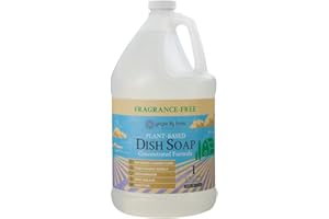 Ginger Lily Farms Botanicals Plant-Based Liquid Dish Soap, Concentrated Formula with Max Grease Cleaning Power, Cruelty-Free, Fragrance-Free, 1 Gallon Refill (128 Fl. Oz.), Clear