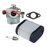 Savior 640350 Carburetor with 36905 Air Filter Spark Plug for Tecumseh LEV120 Carburetor LEV100 LEV105 LV195EA 640303 640271 Carb