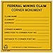 Federal Mining Claim Corner Monument Sign Gold Prospecting Equipment