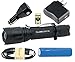 FlashlightZ Beacon Ultra Bright Rechargeable LED Tactical, Super Bundle with Adjustable Focus, Rechargeable Lithium Battery, Charge Cord, USB Car Plus Wall Adapter and USB Light, 1000 lm