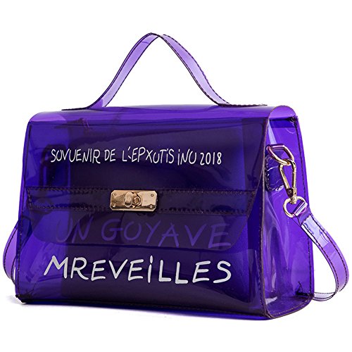 Fashion 2-in-1 Transparent Crossbody Handbag Shoulder Satchel Cosmetic Purse for Women Girls