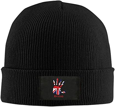 British Flag Hand Print Casual Black Acrylic Watch Hat