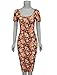 Tom's Ware Women's Sweetheart Short Sleeve Midi Dress TWCWD053-BROWNORANGE-US M