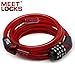 MEETLOCKS Combination Bike Cable Lock, Lightweight Mini Bike Lock for Kids Bike, Cable Size 1/3