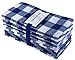 Cotton Clinic Set of 12 Cloth Napkins Gingham Check 100% Cotton 20x20 inches - Soft Durable Washable - Ideal for Events Wedding Christmas Easter - Perfect Everyday Use Table Dinner Napkins Navy Blue