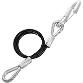 SEWOART Heavy Duty Trailer Safety Cables with Hooks 11.81 Inch Self-Coiling Tow Straps for Trucks SUV ATV Tractor Reliable Towing Rope