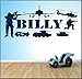 Newly Design Custom-made Personalized Army Military Soldier Tank Gun Wall Sticker Boys Room Wall Vinyls Art Wall Decor Decoration
