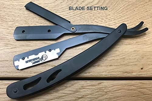 Tecto Straight Cut Throat Razor, Premium Quality Edge Matte Black for Moustache & Beard Shaving, Light Weight Single Blade - Image 4