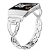 Wearlizer Compatible for Fitbit Ionic Bands Women, Metal Bling Replacement Band Bracelet with Diamond Rhinestones Compatible Fitbit Ionic（Silver）