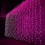 AGPtek® 3M x 3M 300 LED Linkable Design Fairy String Curtains Light Ideal for Indoor Outdoor Home Garden Christmas Party Wedding - Pink