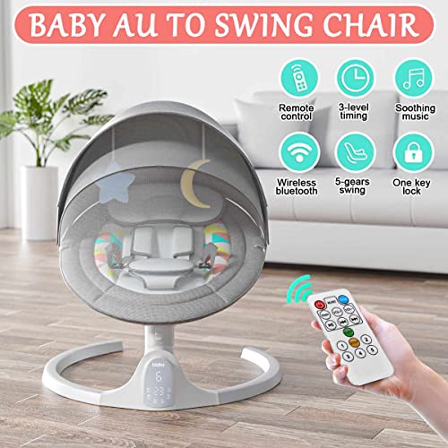 Bioby Baby Swing for Infants,The FivePoint Seat Belt,Bluetooth Touch