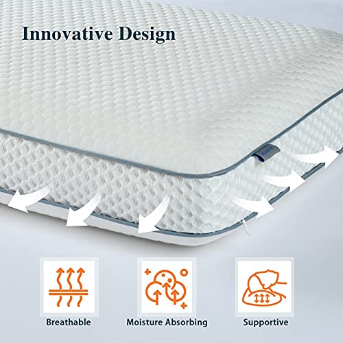 Memory Foam Pillows, Gel Cooling Ventilated Neck Support Pillow for Sleeping, Contour Orthopedic Cervical Pillow for Neck Shoulder Pain Relieve, Ergonomic Bed Pillow for Side, Back and Stomach Sleeper