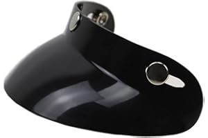 BUZHI Motorcycle Cycling Peak Lens,Universal Black 3-Snap Motorcycle Helmet Peak Lens Open Face Sun Shade Visor Shield