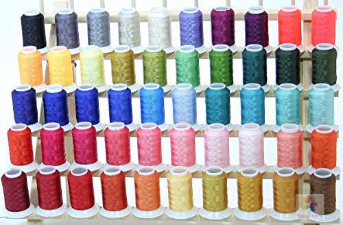 NEW 50 Cones Poly Embroidery Thread Brother / Babylock Colors SET II 40wt 550yards from ThreadNanny for Brother / Babylock Embroidery Machines like PE-700, PE700II, PE-750D, PE-770, PE-780D, SE270D, SE400, Innovis 1000, Innovis 1200, Innovis 1250D, PC-6500, PC-8200, PC-8500 And New Babylock Ellure, Emore and NEW Esante