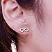 Spoil Cupid Rhodium Plated 925 Sterling Silver Cubic Zirconia Mini Infinity Stud Earrings