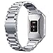 SHANGPULE Compatible with Ionic Band, Stainless Steel Metal Replacement Bracelet Strap with Folding Clasp Compatible with Ionic Smart Watch (Silver)