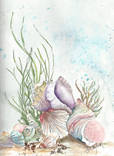 Ocean Shells Blank Note Cards: 6 Blank Artistic All Occasion Watercolor Seascape Cards, with Envelopes - Seashell Sculpture