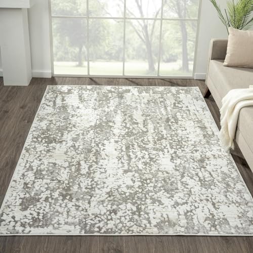 LUXE WEAVERS Modern Abstract Textured Patterned Area Rug, Gray, 8'X10'