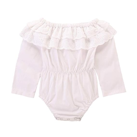 baby girl white ruffle onesie