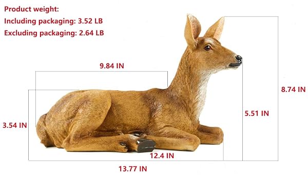 XTAPAN RESIN FEMALE DEER & STANDING MALE DEER FIGURINE ANIMALS STATUE HOME GARDEN YARD ORNAMENT LAWN OUTDOOR PATIO DECOR