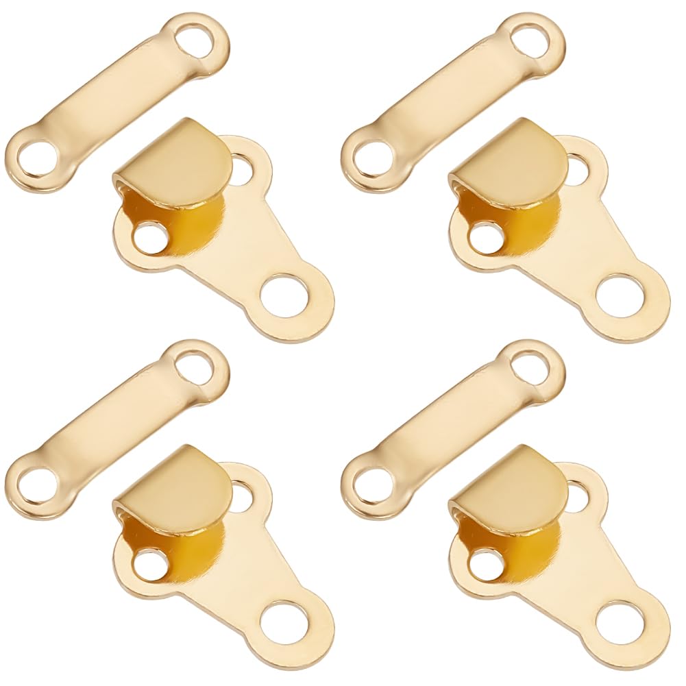 CRASPIRE 30 Pairs Sewing Hooks and Eyes Closure Set Brass Trouser Fasteners Closure Metal Hook and Eye Fasteners Metal for Trousers Clothing Skirt Dress Bra Fasteners Sewing DIY Craft