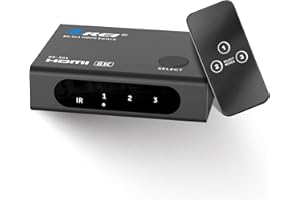 OREI HDMI Switcher with 4K@120Hz 4:4:4 / 8K@60Hz 4:2:0 - HDR10+, VRR, ALLM, QFT, CEC - 48Gbps Bandwidth - HDMI Switch with Re