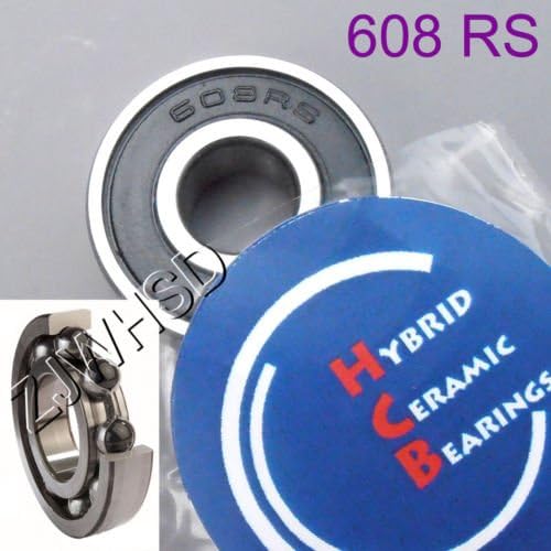 608 2RS Si3N4 Hybrid Ceramic Ball Bearing Rubber Sealed 8 x 22 x 7 mm [HCB]
