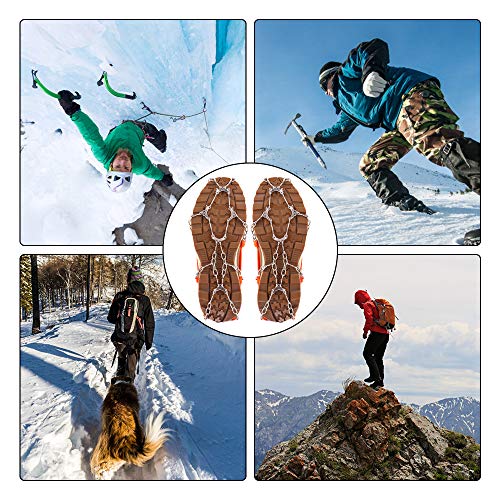 image for Hapire Orange Traction Cleats Crampons Unisex Men Women Ice Grippers A