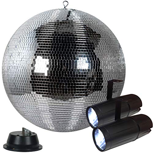 20" Disco Mirror Ball Pack with 2 LED Pinspots and Motor - Adkins Professional Lighting