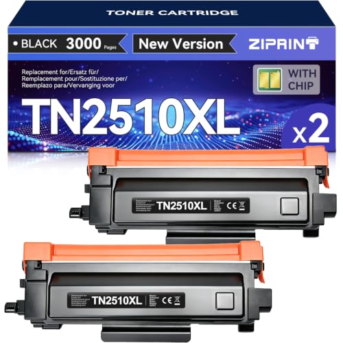 ZIPRINT TN2510 TN2510XL TN-2510 XL Compatible Toner for Brother MFC-L2800DW MFC-L2827DW HL-L2400DWE MFC-L2860DWE MFC-L2827DWXL MFC-L2835DW DCP-L2665DW DCP-L2620DW HL-L2445DW DCP-L2665DW DCP-L2620DW HL-L2445DW DCP-L2665DW 60DW 60DW (2-pack