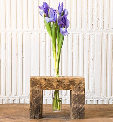 Handmade 8" Reclaimed Pine Wood Bud Vase Stand , home &amp; garden decor by Vault Furniture