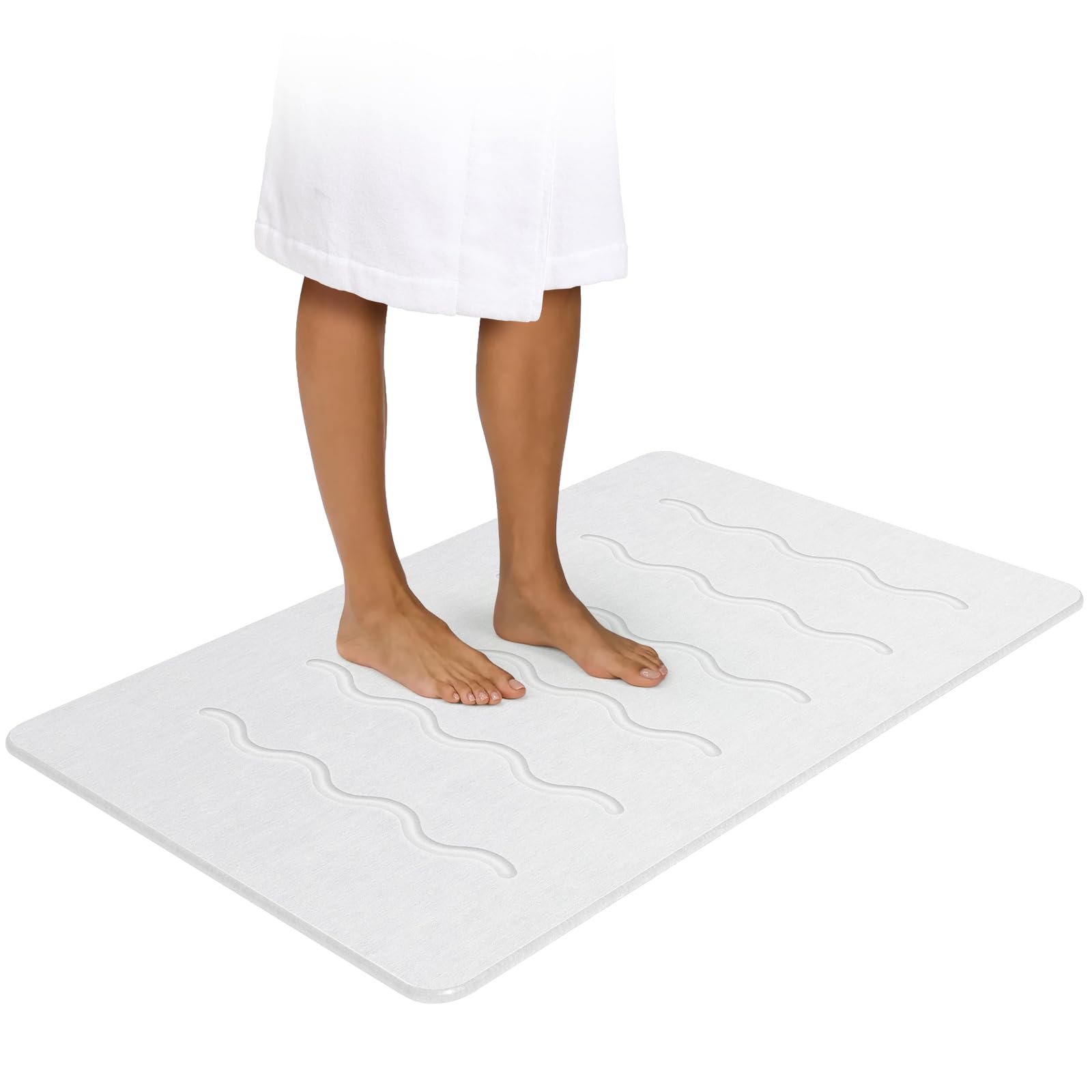 OTHWAY 32"x 20" Stone Bath Mat Large, Diatomaceous Earth Bath Mat for Bathroom Quick Drying ...