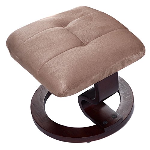 Brown Leisure Recliner Chair Ottoman W/ 8-Motor Massage Heated Swivel