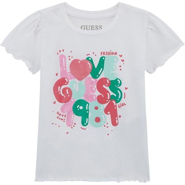 T-shirt Guess Bambine E Ragazze - Manica Corta In Jersey Biologico Con Logo Foil - 6