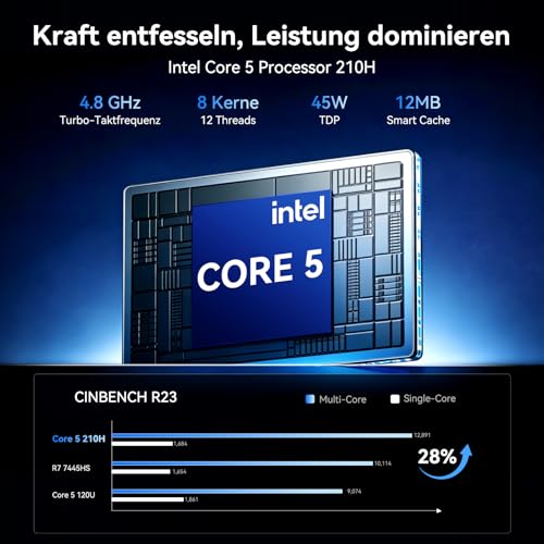 Blackview Silent Business Office Computer NEX60 | 2026 Intel Core 5-210H - 13th Gen| 16GB DDR4 | 512GB SSD | Win 11 Pro Desktop PC | WLAN 6 & Bluetooth 5.2 | USB 3.2 | 3 Year Warranty - Ready to Go