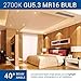 Hyperikon LED MR16 GU5.3 Dimmable 7W (50W Replacement), 2700K (Warm White), CRI90+, Spot Light Bulb, For Living Room, Track Lighting, Bedroom, Spotlight (6 Pack)