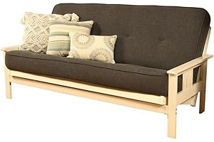 Kodiak Furniture 8" Full Size Spring Futon Mattress Replacement, Sleeper Sofa Bed Mattress, Linen Charcoal, Frame Not Included