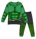 Sidney Boys Summer Hulk Pajamas Sets Cotton Green (4t, Green)
