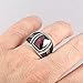 Chimoda Mens Rings in 925 Sterling Silver Handmade Ring with Red Cubic Zirconia and Marcasite (9)